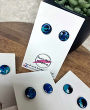 Load image into Gallery viewer, "Blue Cosmo" 15mm Studs
