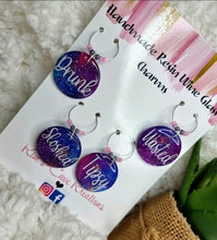 Load image into Gallery viewer, Resin Wine Glass Charms - 4 pack