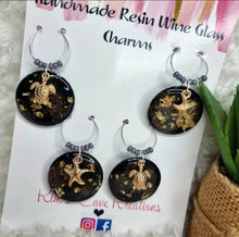 Load image into Gallery viewer, Resin Wine Glass Charms - 4 pack
