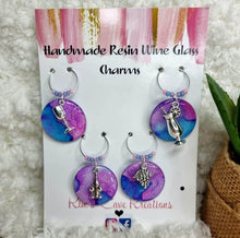 Load image into Gallery viewer, Resin Wine Glass Charms - 4 pack