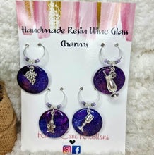 Load image into Gallery viewer, Resin Wine Glass Charms - 4 pack