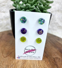 Load image into Gallery viewer, 10mm Resin Earrings - 3pk Stud Packs
