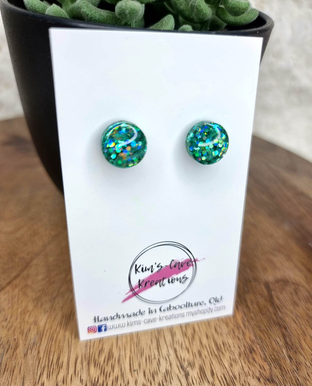 12mm Resin Stud Earrings