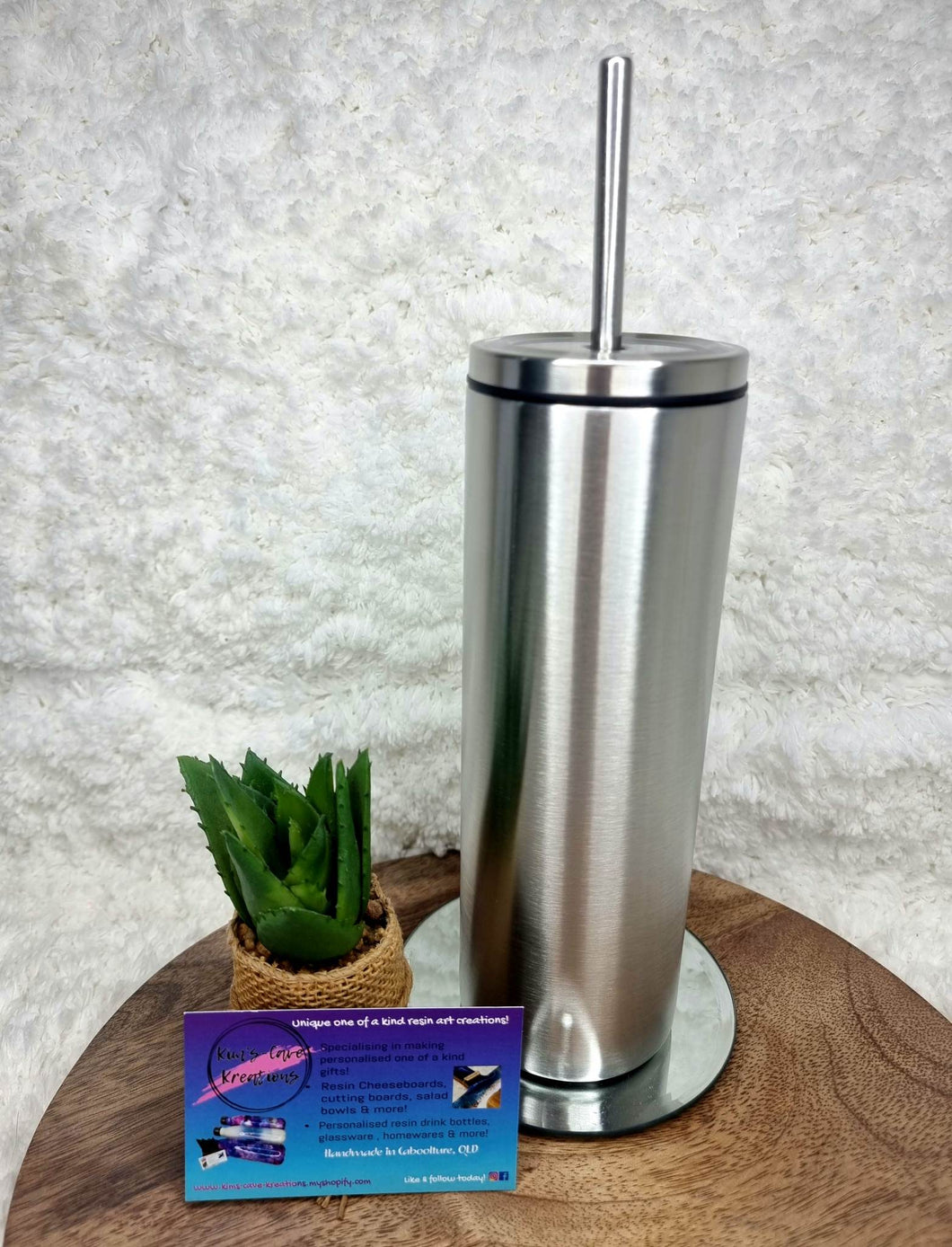 20oz (591ml) Skinny Tumbler - Smoothie style with metal straw