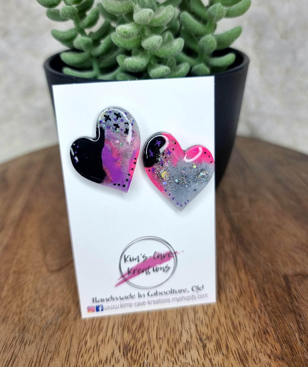 Organic 25mm Heart Studs