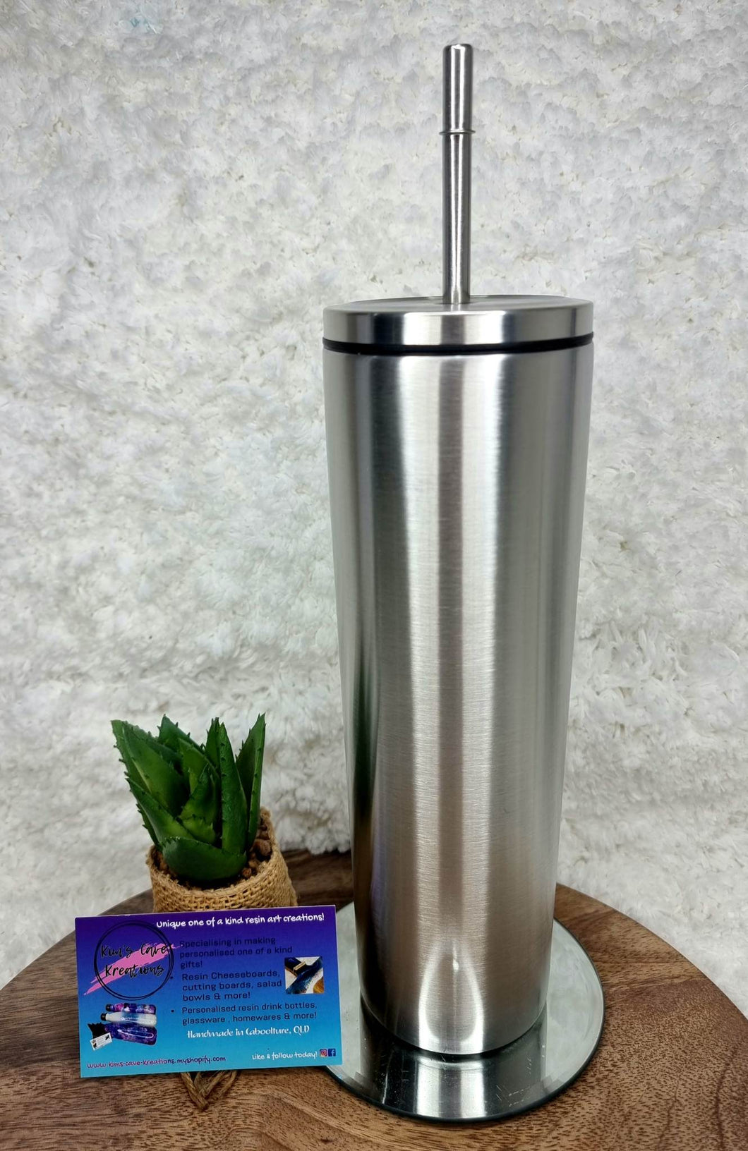 30oz (887ml) Skinny Tumbler With Metal Straw & Lid