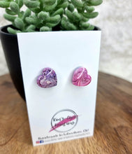 Load image into Gallery viewer, 15mm Resin Stud Earrings - Hearts
