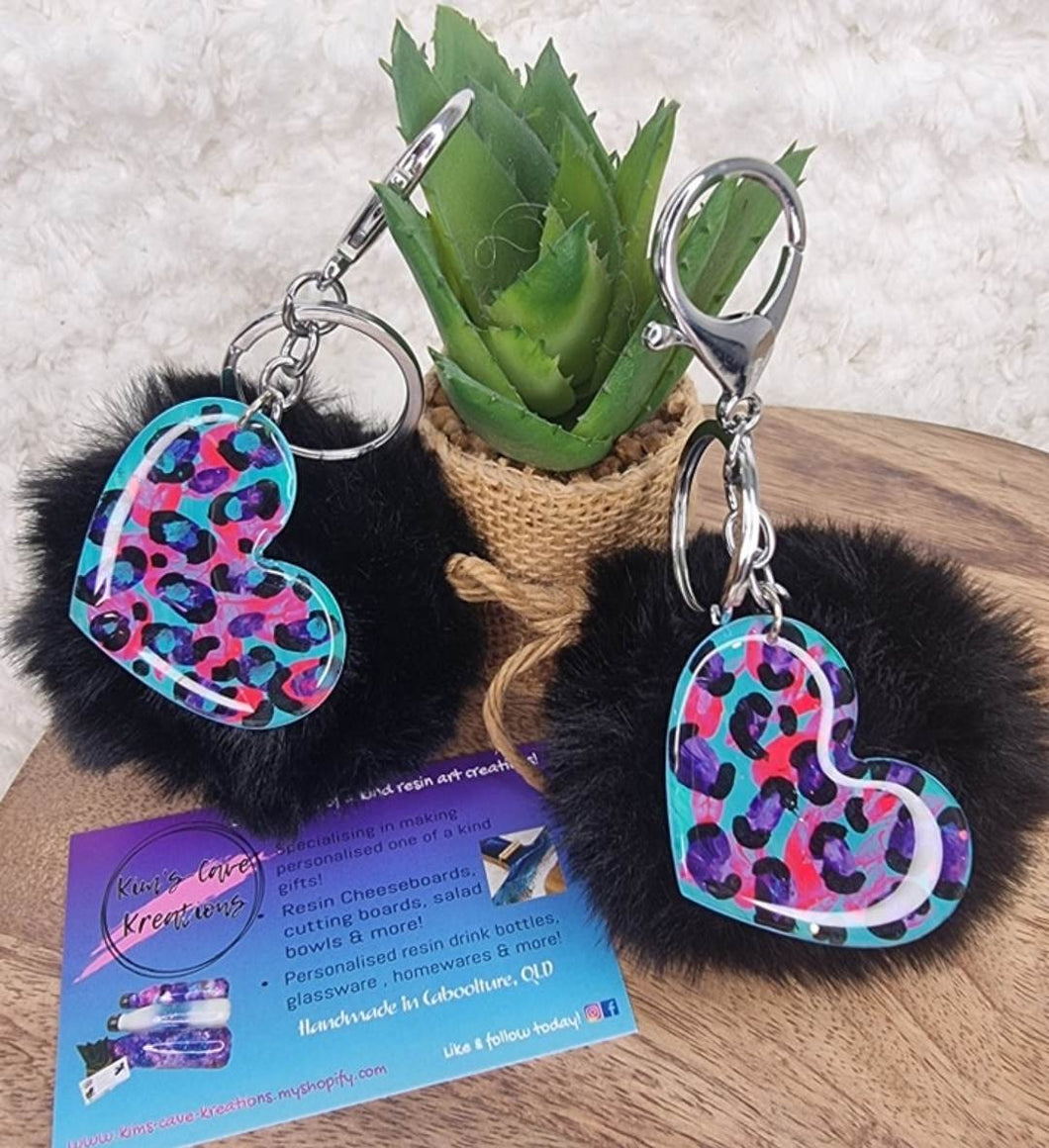 Handpainted Pom Pom Keychains