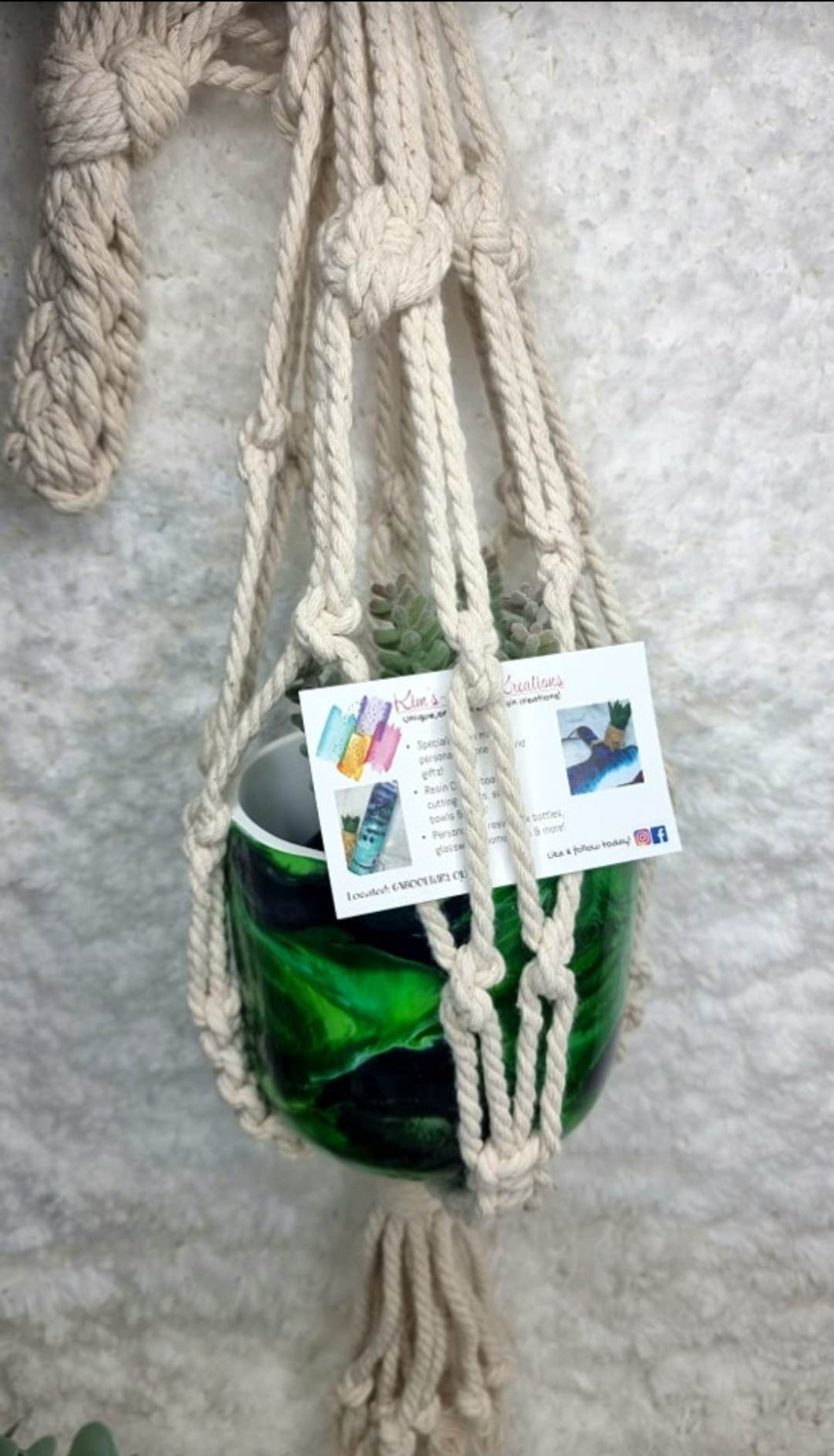 Ceramic Hanging Pots - Macrame Hanger