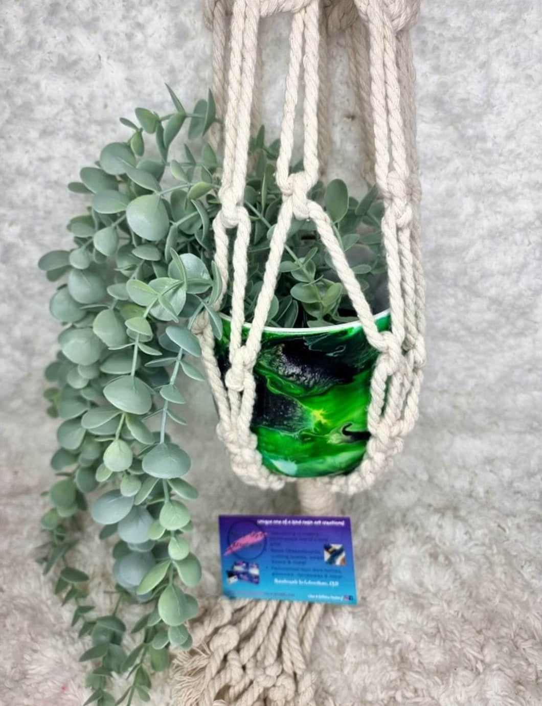 Hanging Pots - Green (Macrame)