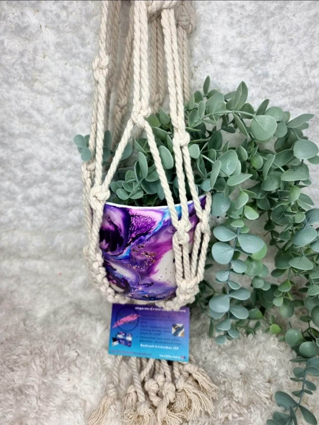 Hanging Pots - Purple (Macrame)