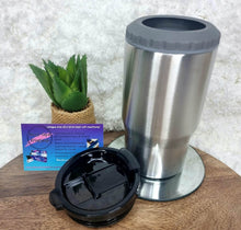 Load image into Gallery viewer, 14oz Dual Can/Stubby Cooler - comes with coffee &amp; can cooler lid (approx. 414ml)
