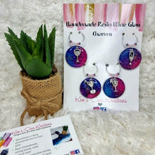 Load image into Gallery viewer, Resin Wine Glass Charms - 4 pack
